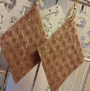 Tan Faux Fur Earrings